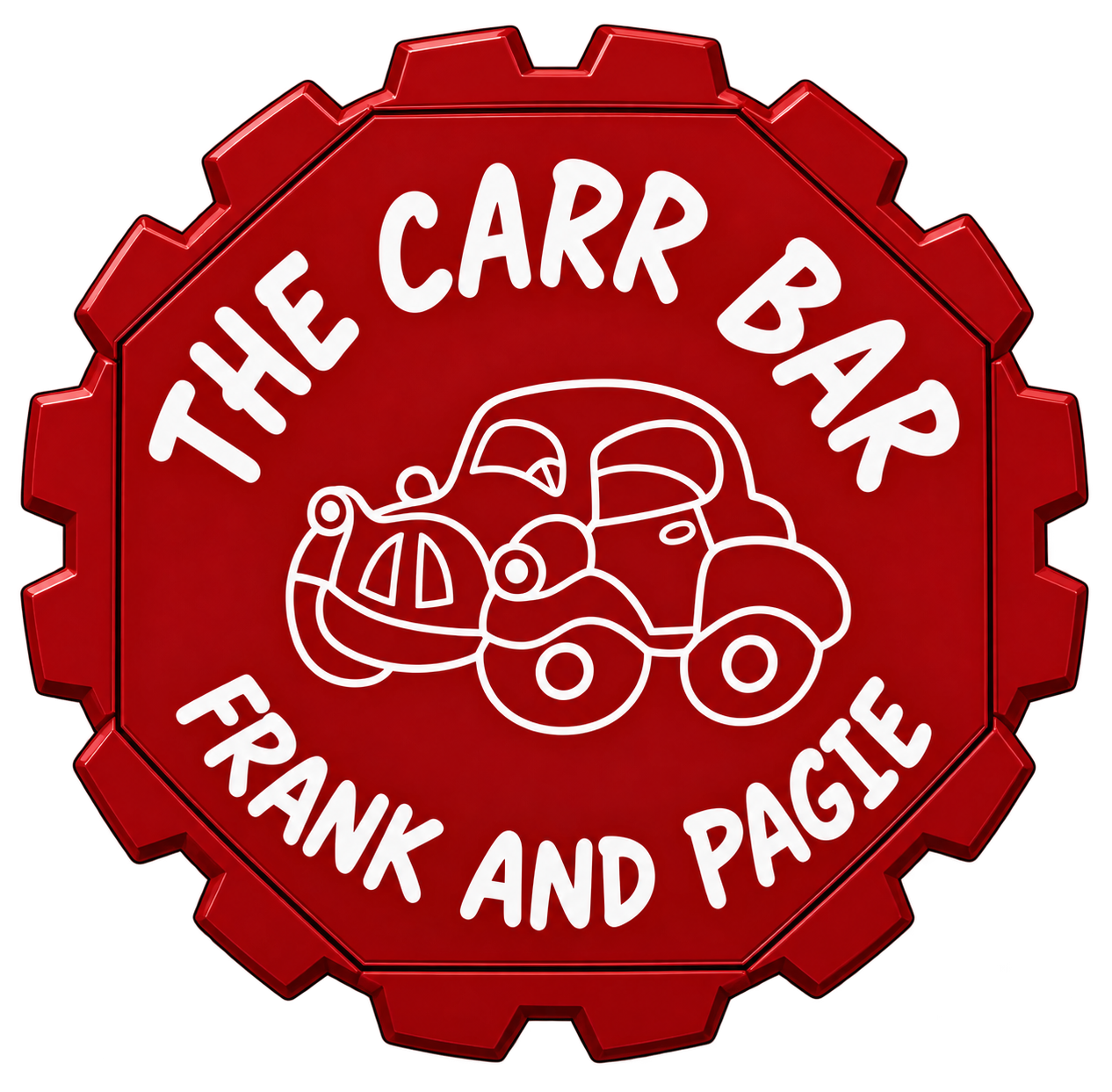 The Carr Bar emblem: the family name on a vintage badge